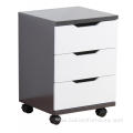 Classic 3 Drawer White Cabinet Furniture With Wheels